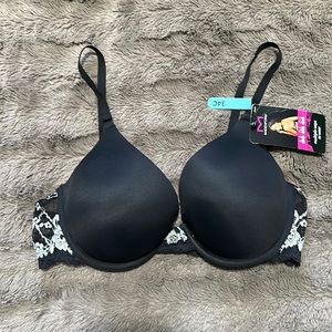 Maidenform 3-Way black and gray lace bra